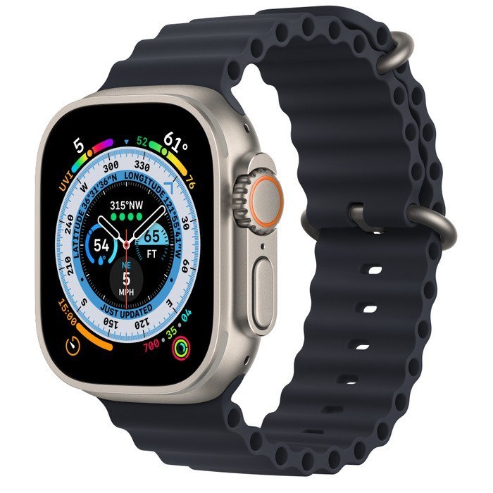 Apple Watch Ultra GPS + Cellular, 49 mm Koperta tytanowa z paskiem Ocean w kolorze północy