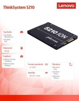 Lenovo Dysk SSD 960GB 2,5 SATA Entry 4XB7A38185