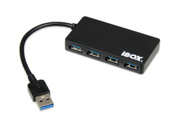 Hub USB iBOX IUH3F56 4xUSB 3.0, SLIM czarny