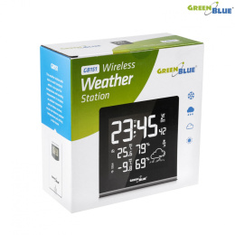Stacja pogody bezprzewodowa GreenBlue GB151 9 kolorów, DCF, VA LCD