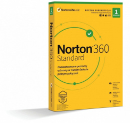 Oprogramowanie NORTON 360 STANDARD 10GB PL 1 użytkownik, 1 urządzenie, 1 rok
