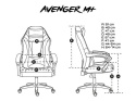Fotel dla gracza Fury Avenger M+ czarno-biały