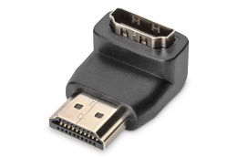 Adapter DIGITUS HDMI 2.0 HighSpeed z Ethernetem Typ HDMI A kątowy/HDMI A M/Ż czarny