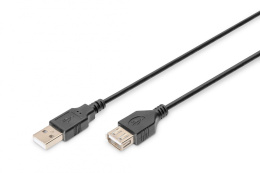 Przedłużacz USB 2.0 DIGITUS A/M - A/Ż, 3,0m, czarny