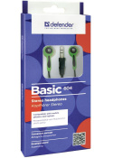 Słuchawki Defender BASIC 604 douszne czarno-zielone