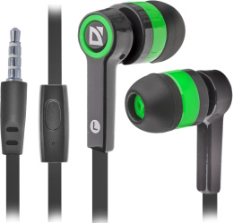 Słuchawki z mikrofonem Defender PULSE 420 douszne 4-pin czarno-zielone