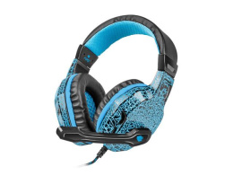 Słuchawki z mikrofonem Fury Hellcat LED Gaming czarno-niebieskie
