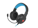 Słuchawki z mikrofonem Fury Warhawk podświetlenie RGB Gaming czarno-niebieskie
