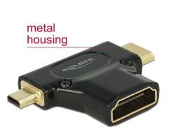 Adapter Delock HDMI (F) -> HDMI (M) + micro HDMI (M)