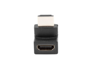 Adapter Lanberg AD-0034-BK HDMI(M) - HDMI(F) kątowy góra czarny