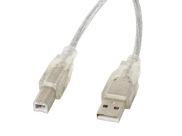 Kabel USB 2.0 Lanberg AM-BM Ferryt 3m przezroczysty