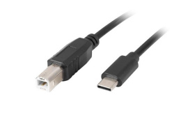 Kabel USB 2.0 Lanberg USB-C(M)->USB-B(M) 1,8m czarny ferryt