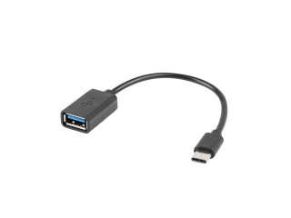 Kabel USB 2.0 Lanberg USB type-C(M) - USB-A(F) 0,15m OTG czarny