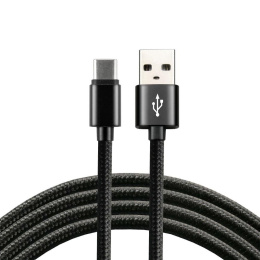 Kabel USB - USB-C everActive CBB-2CB 2m z obsługą szybkiego ładowania do 3A czarny
