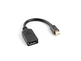 Kabel adapter Lanberg AD-0003-BK mini Displayport (M) -> Displayport (F) czarny