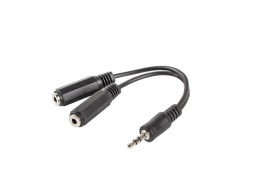 Kabel adapter Lanberg Minijack 3,5mm (M) -> 2x Minijack 3,5mm (F) 0,1m czarny