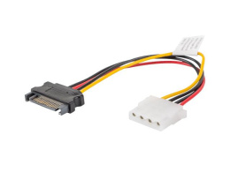 Kabel adapter Lanberg SATA zasilający(M) -> Molex(F) 0,15m