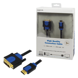 Kabel adapter LogiLink CHB3105 HDMI > DVI, 5m