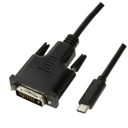 Kabel adapter LogiLink UA0331 USB-C - DVI, czarny 1,8m