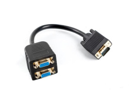 Kabel adapter/splitter Lanberg AD-0020-BK VGA (M) -> 2x VGA (F) 0,2m czarny