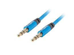Kabel audio Lanberg Premium stereo minijack - minijack M/M 1m niebieski