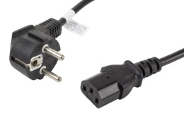 Kabel zasilający Lanberg CEE 7/7 -> IEC 320 C13 1,8m VDE czarny