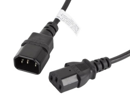 Przedłużacz kabla zasilającego Lanberg IEC 320 C13 -> C14 1,8m czarny