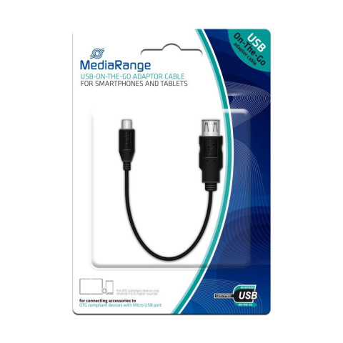 Adapter MediaRange MRCS168 USB 2.0/MicroUSB 0,2m czarny