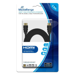 Kabel HDMI MediaRange MRCS158 HDMI/HDMI with Ethernet, 5.0m, czarny