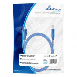 Kabel USB 2.0 MediaRange MRCS109 Plug A/Plug B, 1.8m, with blue LEDs