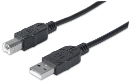 Kabel USB Manhattan USB 2.0 A-B M/M, 1,8m, czarny
