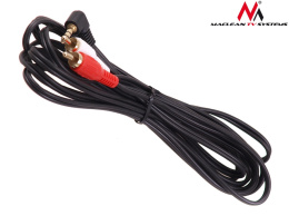 Kabel audio Maclean MCTV-825 kątowy miniJack 3,5mm (M) - 2xRCA (M), 3m, czarny