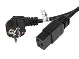 Kabel zasilający Lanberg CEE 7/7 -> IEC 320 C19 (serwerowy) 16A 1,8m VDE czarny