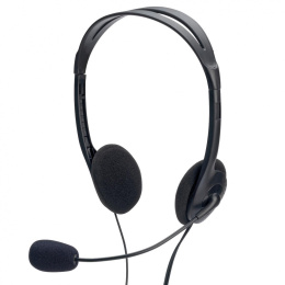 Słuchawki z mikrofonem EDNET 2x mini jack 3,5mm, pilot na kablu 1,8m