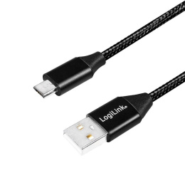 Kabel USB 2.0 LogiLink CU0144 USB A - micro USB B, M/M, czarny 1m