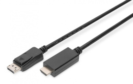 Kabel adapter DIGITUS DisplayPort 1.2 4K 60Hz UHD Typ DP/HDMI A M/M czarny 1m