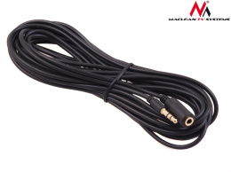 Kabel audio Maclean MCTV-821 miniJack 3,5mm (M) - miniJack 3,5mm (F), 5m, metalowy wtyk, czarny