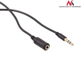 Kabel audio Maclean MCTV-822 miniJack 3,5mm (M) - miniJack 3,5mm (F), 10m, metalowy wtyk, czarny