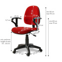 Fotel biurowy Techly obrotowy, Czerwony