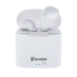 Słuchawki z mikrofonem VAKOSS SK-832BW Bluetooth, douszne, ze stacją dokującą, białe
