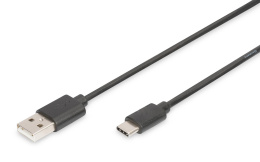 Kabel USB 2.0 DIGITUS HighSpeed Typ USB C/A M/M czarny 1,8m