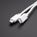 Kabel USB Qoltec 2.0 typ C męski | USB 2.0 typ C męski | 1.4m | Biały
