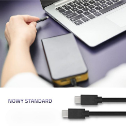 Kabel USB Qoltec 2.0 typ C męski | USB 2.0 typ C męski | 1.4m | Czarny