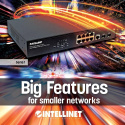 Switch zarządzalny Intellinet 8x 10/100/1000 Mbps PoE+, 2 sloty SFP