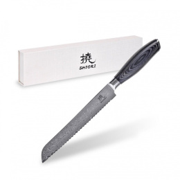 Nóż do pieczywa Shiori Kuro Surai ze stali damasceńskiej