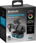 Słuchawki z mikrofonem Defender CyberDots 250 bezprzewodowe Bluetooth TWS czarne