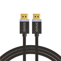 Kabel DisplayPort v1.4 Savio CL-165 (M/M) 1m czarny