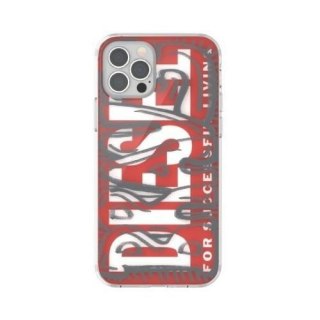 Diesel Snap Case Clear AOP iPhone 12 Pro Max czerwono-szary/red-grey 42568