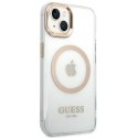 Guess GUHMP14MHTRMD iPhone 14 Plus 6,7" złoty/gold hard case Metal Outline Magsafe