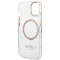 Guess GUHMP14SHTRMD iPhone 14 6,1" złoty/gold hard case Metal Outline Magsafe
